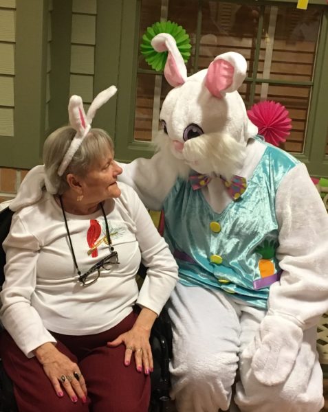 photo of patient with Easter Bunny